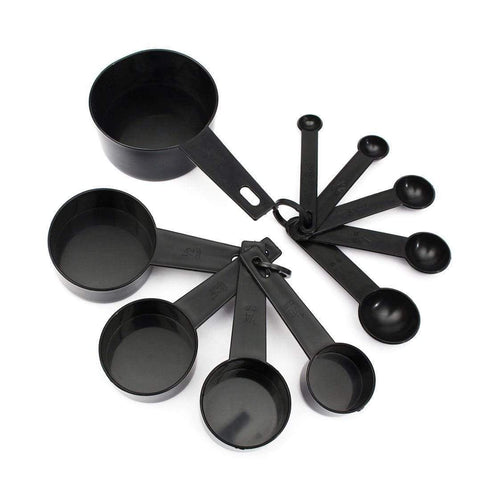 AussieSuperStore Homeware Supplies Plastic Measuring Spoons Cups Baking Tools 10pcs Set Plastic Measuring Spoons Cups Baking Tool | Baking Tools & Accessories CB10PCMEASURSETBLK